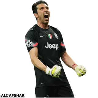 ⚽ ALI AFSHAR sepak bola, sepak bola, penjaga gawang, olahraga, Gianluigi Buffon telegram sticker