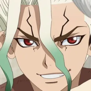 🥬 Senku Ishigami Dr. Stone Аниме, Dr. Stone, Сенку Ишигами, Персонаж, Портрет whatsapp sticker
