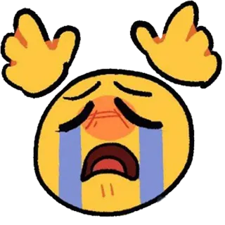 😭 Emoji, llorando, triste, lágrimas, amarillo telegram sticker