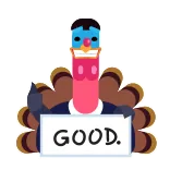 👍 GOOD. 七面鳥, 動物, 漫画, 挨拶, ポジティブ, 感謝祭 telegram sticker