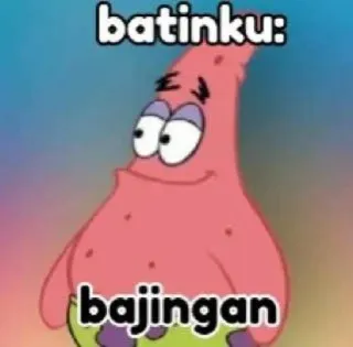 ⭐️ Patrick Star Spongebob Squarepants batinku:
bajingan 뚱이, 스폰지밥, 만화, 밈, 모욕, 개자식, 내면, 웃긴 telegram sticker