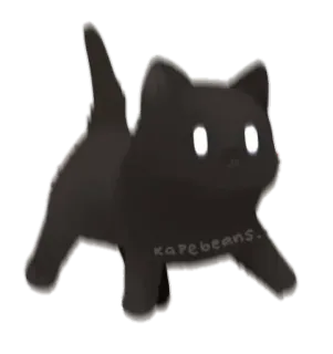 🐾 kapebeans. 猫, 黒猫, 動物, かわいい, ペット, ステッカー telegram sticker