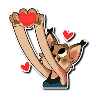 ❤️ мультфильм, кот, сердце, любовь, привязанность, животное telegram sticker