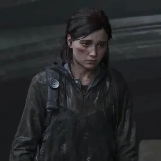 🪶 Ellie The Last of Us видеоигра, грустный, апокалипсис, персонаж, tlou telegram sticker