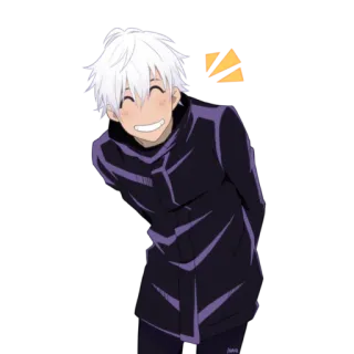 😄 anime, manga, personaje, sonriendo, feliz, abrigo, dibujos animados whatsapp sticker