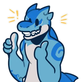 👍 Furry, Anthropomorph, Tier, Cartoon, Daumen hoch, Positiv, Süß, Illustration whatsapp sticker