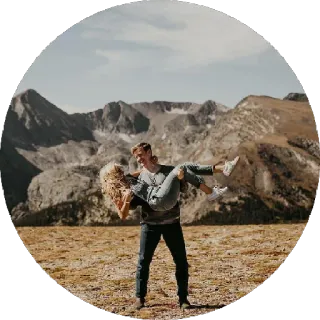 👐 пара, горы, любовь, отношения, на природе, нежность telegram sticker