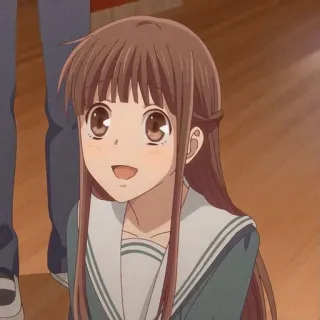 🦋 Tohru Honda Fruits Basket Аниме, Девочка, Милая, Школьная форма, Улыбается telegram sticker