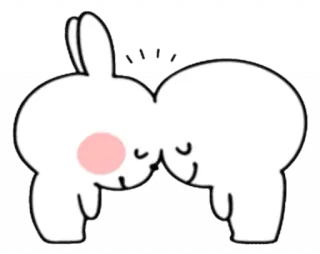 🤝 うさぎ, かわいい, キス, 愛, ウサギ, 漫画 telegram sticker