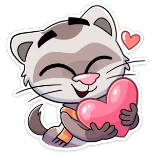 ❤️ fret, dier, schattig, hart, liefde, cartoon, sticker telegram sticker