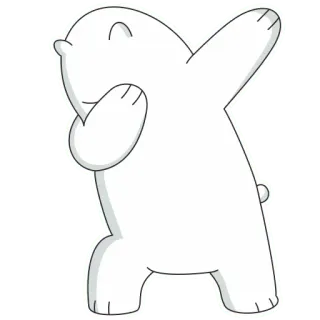 😎 Ice Bear We Bare Bears Ice Bear, We Bare Bears, мультфильм, медведь, дэб whatsapp sticker