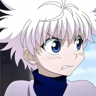 😳 Killua Zoldyck Hunter x Hunter anime, boy, white hair, killua, zoldyck telegram sticker