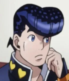 🤔 Josuke Higashikata JoJo's Bizarre Adventure 애니메이션, 죠죠의 기묘한 모험, 히가시카타 죠스케, 만화, 캐릭터 telegram sticker