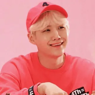 🗼 4TH= person, porträt, kpop, hut, rosa, lächelnd, männlich whatsapp sticker