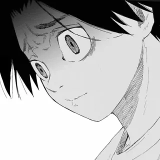 😥 Anime, Manga, Sốc, Lo lắng, Đen trắng telegram sticker