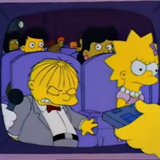 😖 Ralph Wiggum The Simpsons cartoon, tv show, comedy, animation, Ralph Wiggum, Lisa Simpson telegram sticker