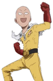 😀 Saitama One-Punch Man Saitama, One-Punch Man, anime, hero, bald, funny, character telegram sticker