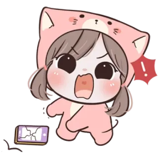 🐱 chibi, cartoon, angry, cute, pink, anime telegram sticker