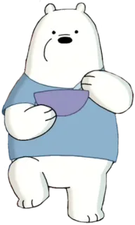 🍜 Ice Bear We Bare Bears urso, desenho animado, animal, urso polar, We Bare Bears telegram sticker