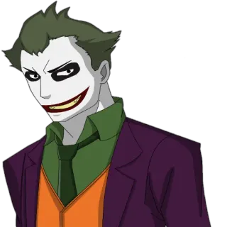 😬 Joker Joker, cattivo, DC Comics, personaggio dei fumetti, clown, criminale telegram sticker