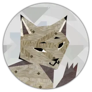 😶 animal, wolf, fox, geometric, mosaic, sticker, illustration telegram sticker