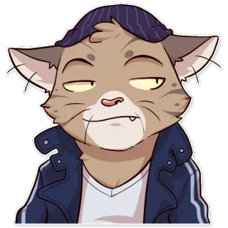 😒 chat, animal, dessin animé, autocollant, animé, anthropomorphe telegram sticker