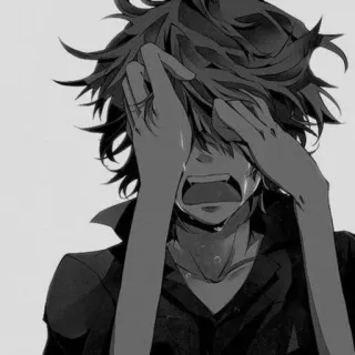 🌨 Anime, weinen, traurig, Junge, Manga, emotional whatsapp sticker