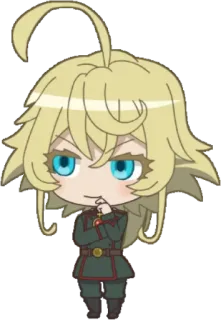 😏 Tanya Degurechaff Saga of Tanya the Evil Anime, Militar, Tanya Degurechaff, Chibi, Saga de Tanya la Malvada telegram sticker