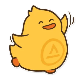 🧚 Ente, süß, Cartoon, gelb, Tier, Aufkleber telegram sticker