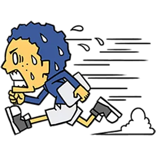 🏃 running, stressed, hurrying, anxious, sweating telegram sticker