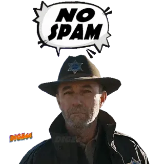 😷 NO SPAM Sem spam, Polícia, Oficial, Xerife, Aplicação da lei telegram sticker