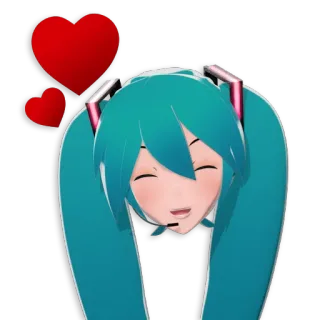 💕 Hatsune Miku Anime, Vocaloid, Süß, Kawaii, Herzen telegram sticker