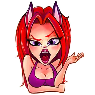 😤 Cartoon, Anime, Katze, Frau, Sexy telegram sticker