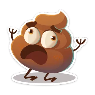 😱 cocô, emoji, engraçado, desenho animado, adesivo, marrom telegram sticker