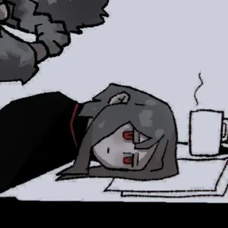 ⛓ 眠い, コーヒー, 疲れた, アニメ, 漫画 telegram sticker