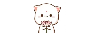 🌷 고양이, 귀여운, 꽃, 동물, 스티커 telegram sticker