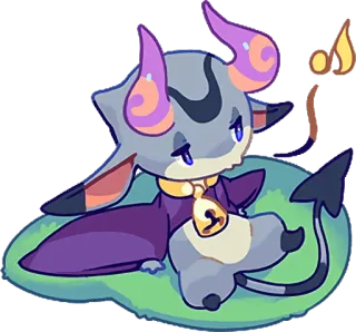 😪 cartoon, cute, monster, purple, devil, chibi telegram sticker