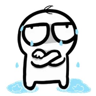 😪 traurig, weinend, Emotion, verärgert, Cartoon, Figur whatsapp sticker