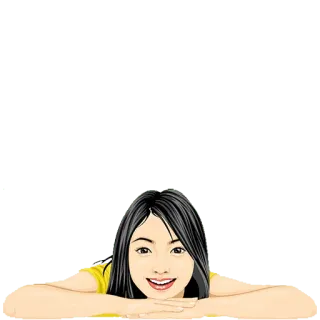 👩 femme, fille, portrait, sourire, dessin animé telegram sticker
