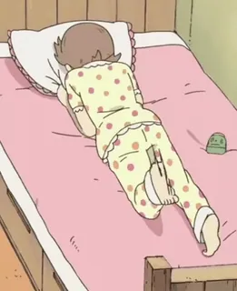 😡 sleeping, bed, pajamas, middle finger telegram sticker