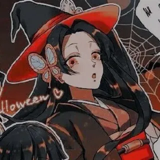 🌸 Halloween Halloween, Penyihir, Anime, Jaring laba-laba, Kupu-kupu, Menyeramkan whatsapp sticker