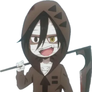 😀 Isaac Foster Angels of Death Anime, Chibi, Personaggio, Felpa con cappuccio, Falce, Isaac Foster, Angels of Death telegram sticker