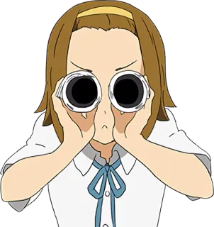 👀 anime, binoculars, cute, girl, eyes telegram sticker