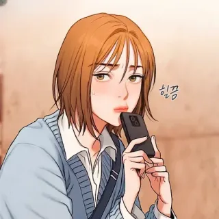 🥀 힐끔 mujer, teléfono, dibujo animado, arte, chica telegram sticker
