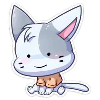 🙂 kat, kitten, schattig, cartoon, kawaii, dier telegram sticker