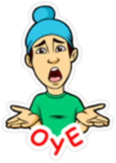 😕 OYE sticker, cartone animato, oye, espressione, confusione telegram sticker