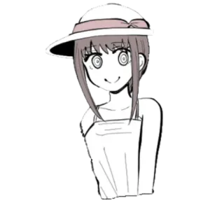 🙂 anime, cartoon, girl, hat, character telegram sticker