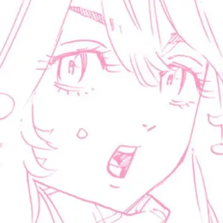 ☁️ Anime Mädchen, Manga, Cartoon, Pink, Porträt, Strichzeichnung, Skizze whatsapp sticker