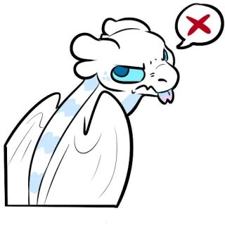 🚫 X dragon, furie éclair, dessin animé, autocollant telegram sticker