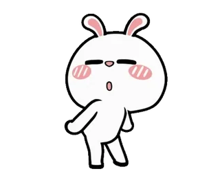 🕺 kelinci, imut, kartun, binatang, stiker telegram sticker